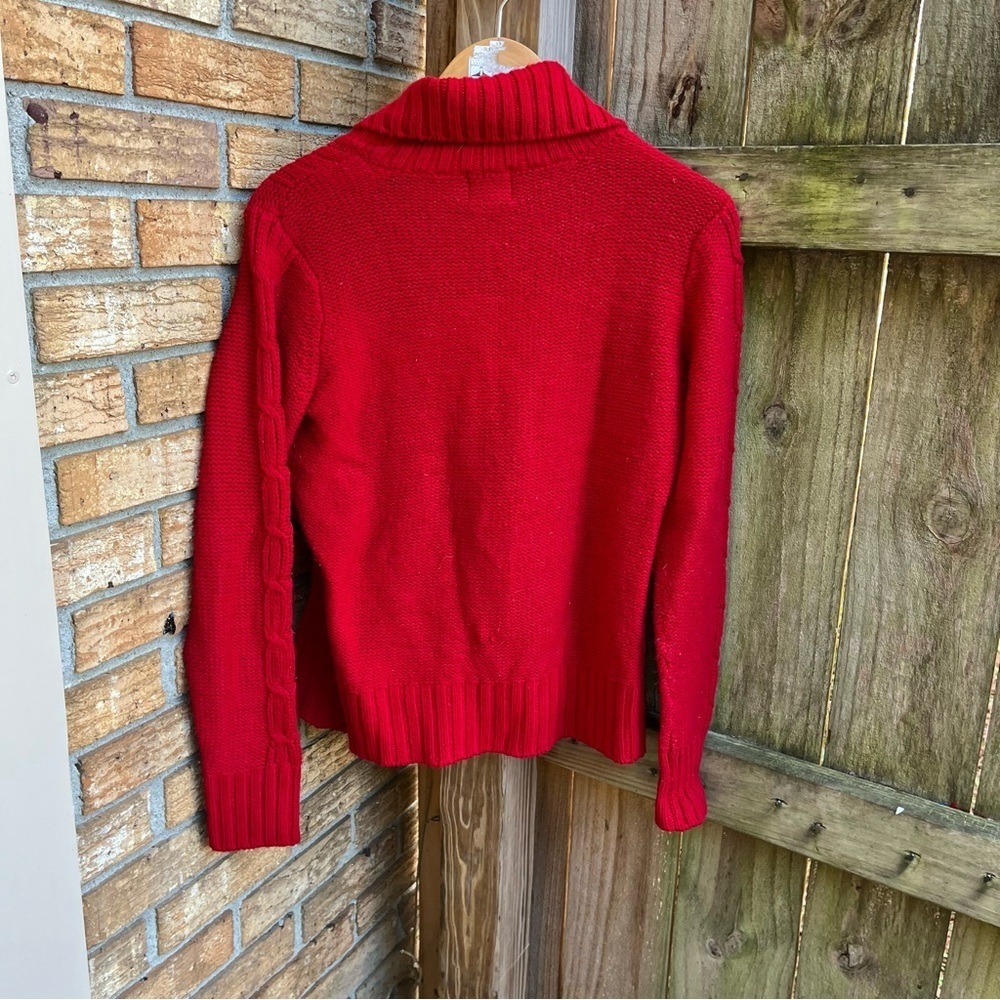 St. John's Bay Red Cable Knit Cardigan - Picture 3 of 3